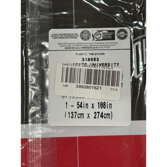 Ohio State Buckeyes NCAA College Sports Party Decoration 3 Plastic Tablecovers - Picture 2 of 2